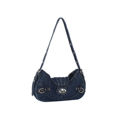 Denim Turn-Lock Mini Shoulder
