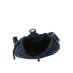 Denim Turn-Lock Mini Shoulder