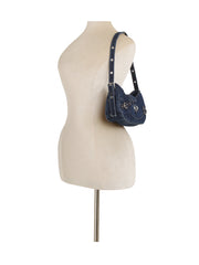 Denim Turn-Lock Mini Shoulder