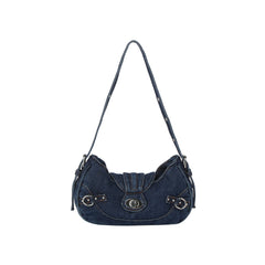 Denim Turn-Lock Mini Shoulder