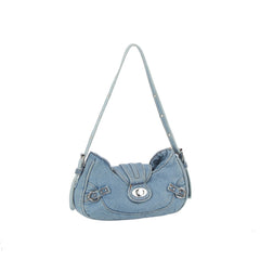 Denim Turn-Lock Mini Shoulder