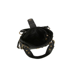 Studded Lock Front Mini Top Handle Bag