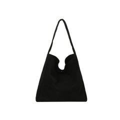 Minimal Soft Suede Slouch Hobo Shoulder Bag