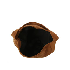 Minimal Soft Suede Slouch Hobo Shoulder Bag