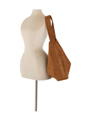 Minimal Soft Suede Slouch Hobo Shoulder Bag