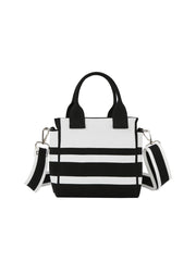 Color block striped tote crossbody