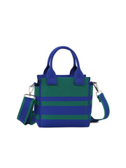 Color block striped tote crossbody