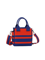 Color block striped tote crossbody
