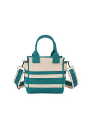 Color block striped tote crossbody