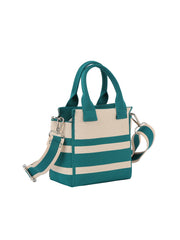 Color block striped tote crossbody