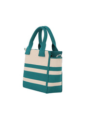 Color block striped tote crossbody