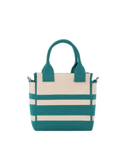 Color block striped tote crossbody