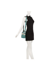 Color block striped tote crossbody