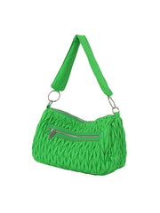 Woven detail puffy leather shoulder bag