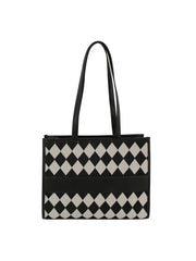 Argyle pattern tote bag