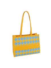 Argyle pattern tote bag