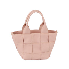 Woven basket shape crossbody top handle bag