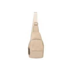 Front pocket travel leather sling bag