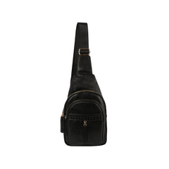 Western style soft leather sling crossbody bag