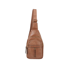 Western style soft leather sling crossbody bag