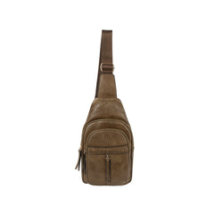 Western style soft leather sling crossbody bag
