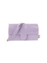 Chain Accented Jelly Shoulder Bag