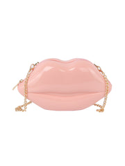 Patent Kissable Lips Shoulder Bag