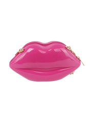 Patent Kissable Lips Shoulder Bag