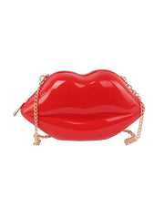 Patent Kissable Lips Shoulder Bag