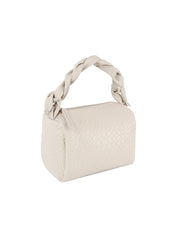 Braided handle leather bag
