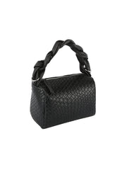 Braided handle leather bag