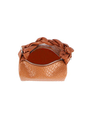 Braided handle leather bag