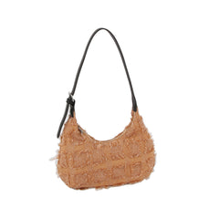 Distressed checkered pattern shoudler bag