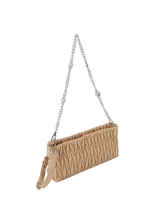 Petite Embossed Leather Shoulder Bag