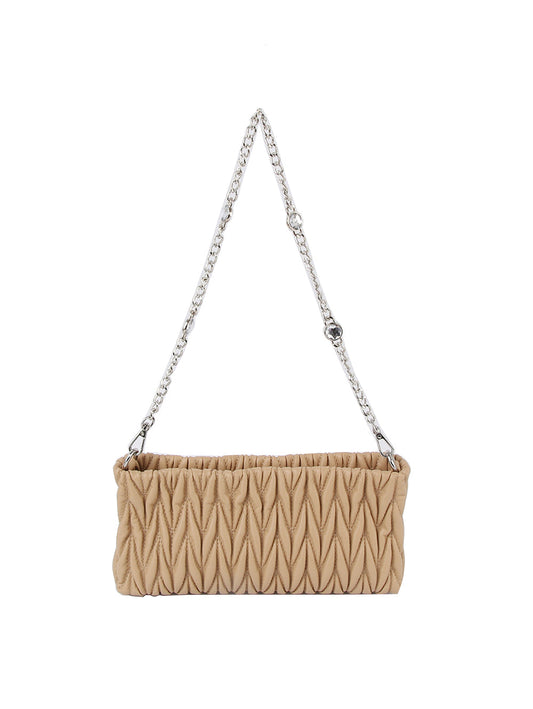 Petite Embossed Leather Shoulder Bag