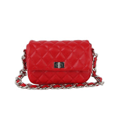 Small chain handle soft leather handbag