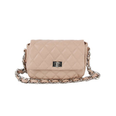 Small chain handle soft leather handbag