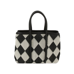 Argyle top handle small tote