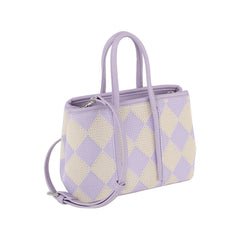 Argyle top handle small tote