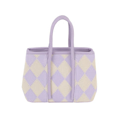 Argyle top handle small tote