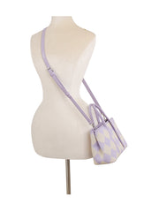 Argyle top handle small tote