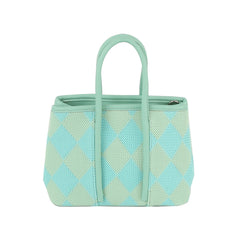 Argyle top handle small tote