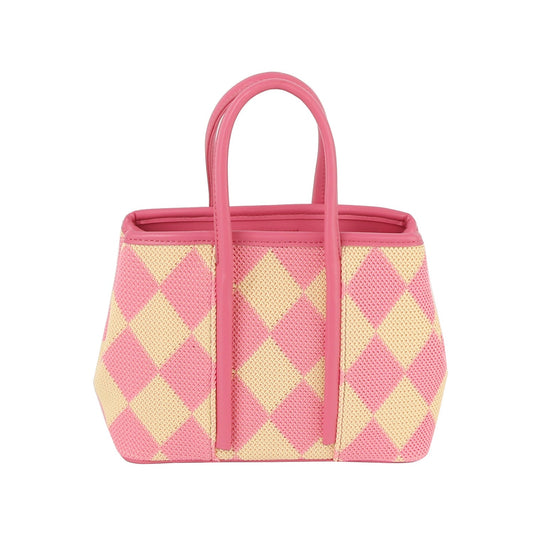 Argyle top handle small tote