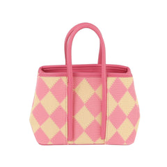 Argyle top handle small tote