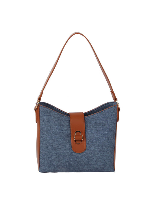 Denim And Contrast Trim Hobo
