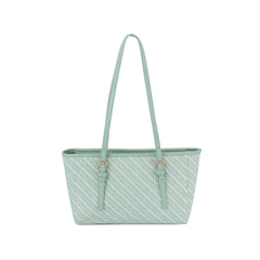 Diagonal pattern daily tote bag