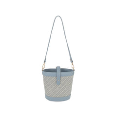 Classic diagonal pattern crossbody bucket bag
