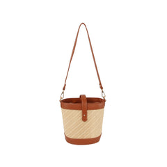 Classic diagonal pattern crossbody bucket bag