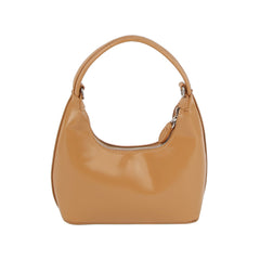 Shiny leather hobo with crossbody strap