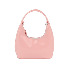 Shiny leather hobo with crossbody strap